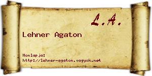 Lehner Agaton névjegykártya